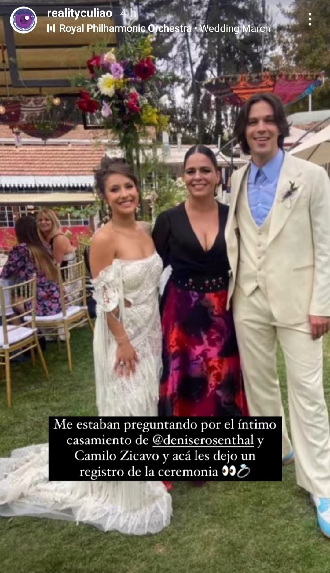 ¡Viva el amor!: Filtran foto del matrimonio de Denise Rosenthal y Camilo  Zicavo | Actualidad | LOS40 Chile