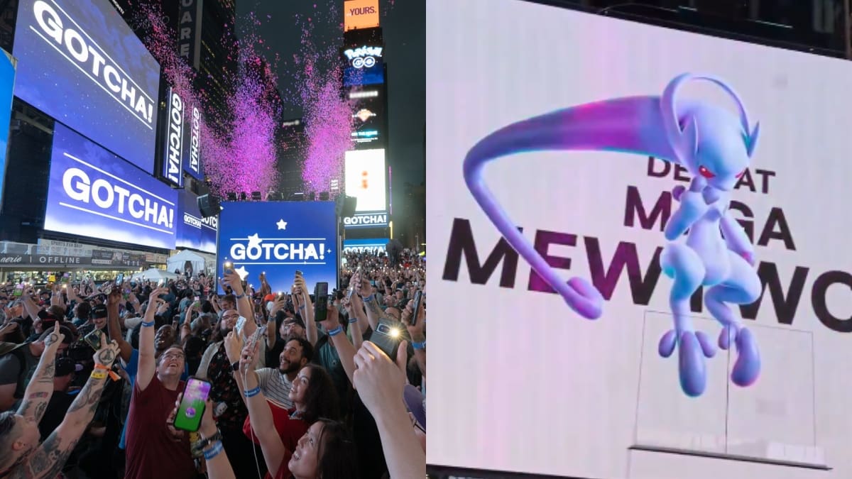 Miles de fanáticos se tomaron Times Square para derrotar a Mewtwo en "Pokémon Go"