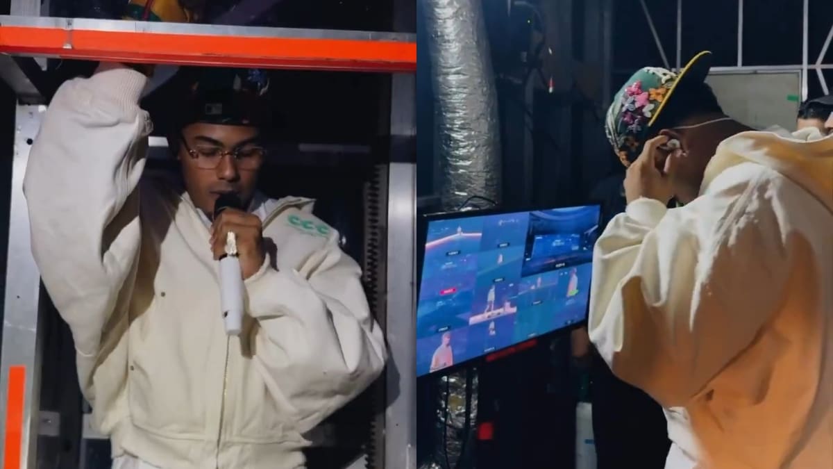 Concentración pura: Así se preparó Myke Towers antes de cantar junto a Bad Bunny en España