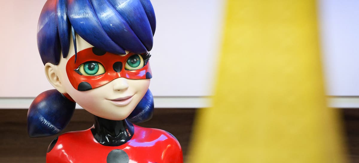This photograph shows a miniature of the character Ladybug of the Miraculous: Tales of Ladybug & Cat Noir (Miraculous, les aventures de Ladybug et Chat Noir), a French animated magical girl superhero television series created by Thomas Astruc, at the production studios of Miraculous Corp in Paris, on September 22, 2025. (Photo by GEOFFROY VAN DER HASSELT / AFP) (Photo by GEOFFROY VAN DER HASSELT/AFP via Getty Images)