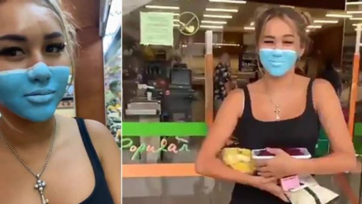¿Covidiota? Pareja de influencers podría ser deportada por pintarse una mascarilla en vez de usar una