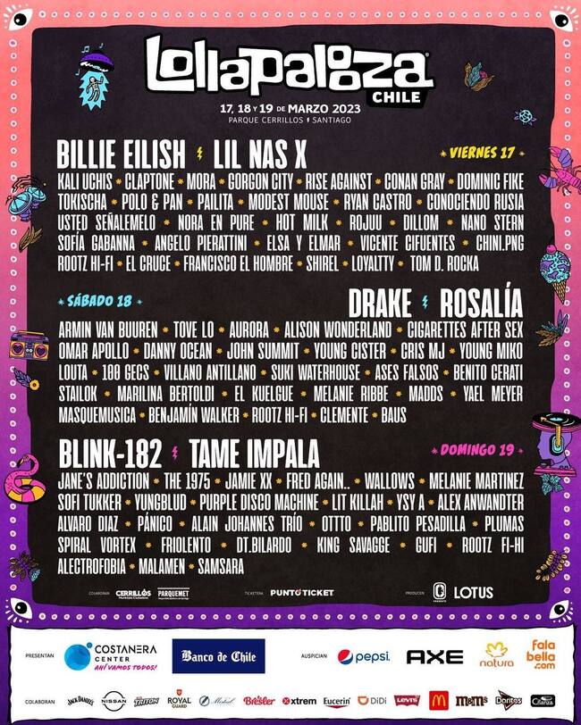 Fuente: @lollapaloozacl