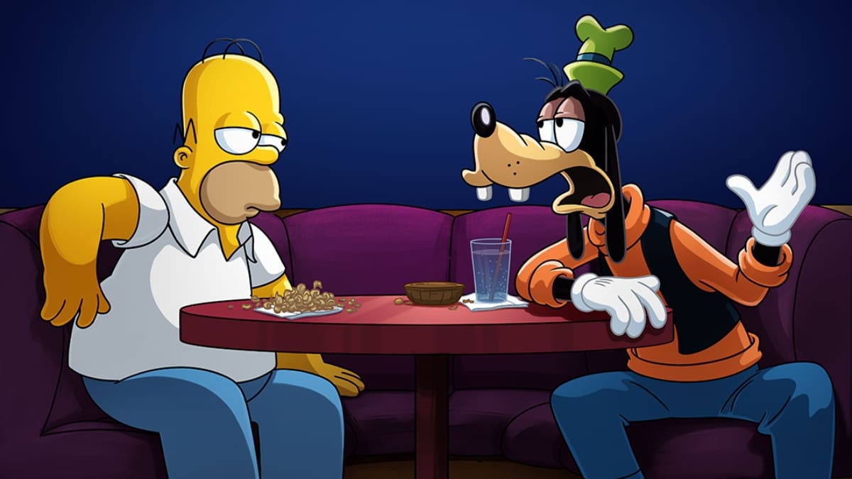 Disney+ revela imágenes de un próximo crossover donde Homero conoce a Goofy