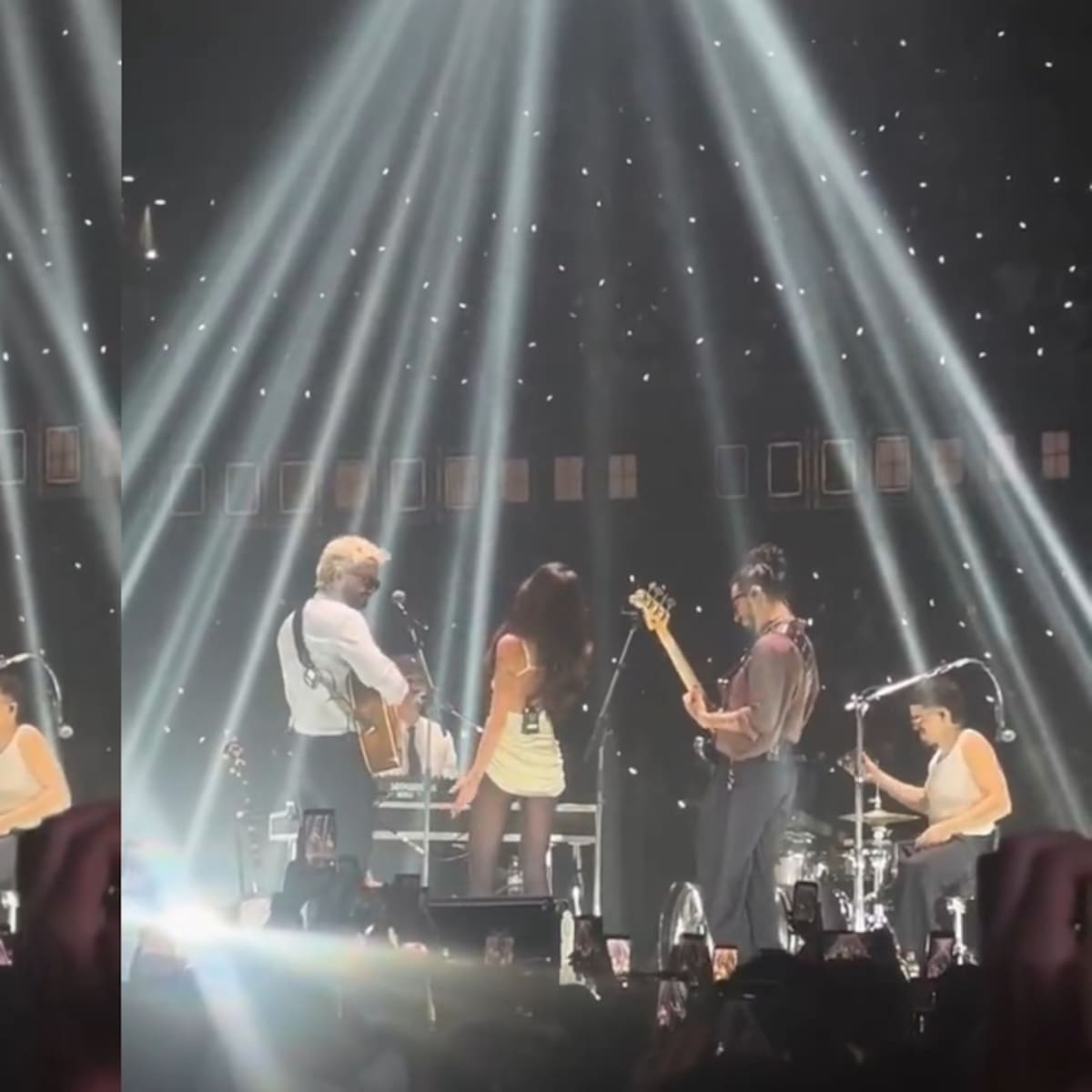 Momento icónico: Cami se une a Morat en pleno escenario para cantar “Simplemente Pasan” en Santiago