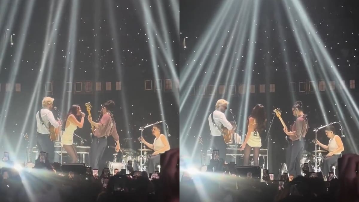 Momento icónico: Cami se une a Morat en pleno escenario para cantar “Simplemente Pasan” en Santiago