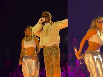 Bad Bunny canta "Ahora me llama" junto a Karol G en su tercera fecha en Colombia