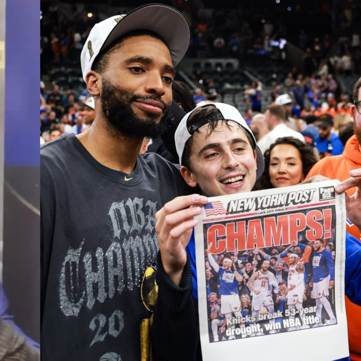 Champaña y lágrimas: El alocado festejo de Timothée Chalamet tras el campeonato de los Knicks