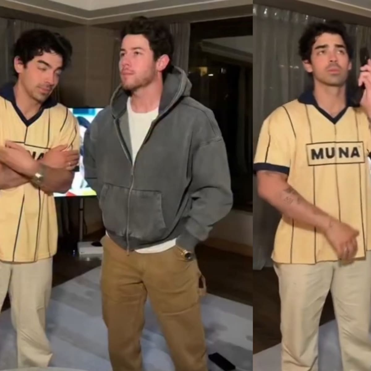Al ritmo de "ALO", Nick y Joe calientan motores para el show de los Jonas Brothers en Chile