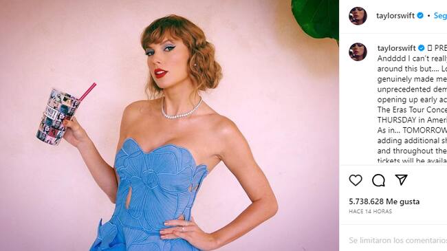 Captura @taylorswift