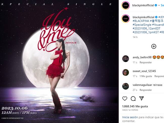 Captura @blackpinkofficial