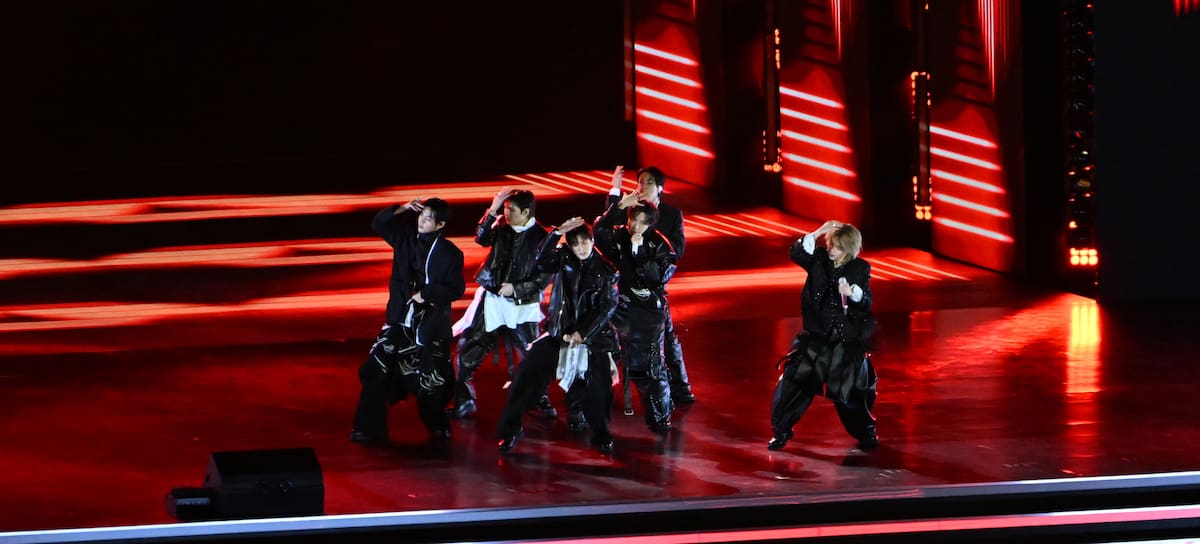 SEOUL, SOUTH KOREA - MARCH 21: (EDITORIAL USE ONLY) K-pop boy band BTS perform onstage during comeback concert at Gwanghwamun Square on March 21, 2026 in Seoul, South Korea. The free concert is the band's first performance in nearly four years. (Photo by Kim Min-Hee - Pool/Getty Images)