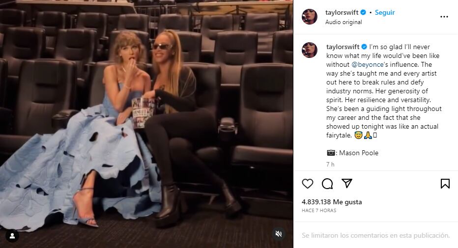 Captura @taylorswift