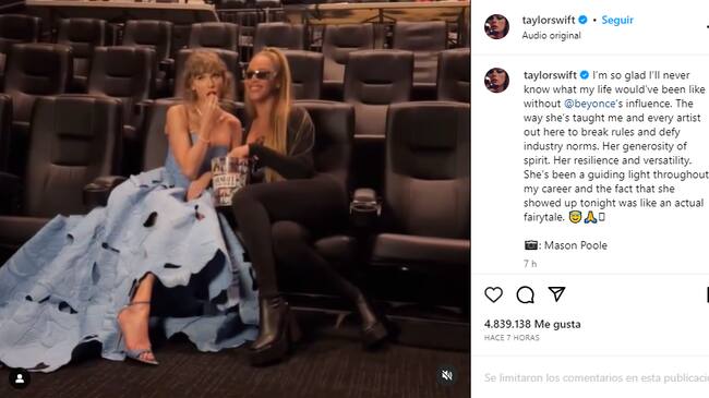 Captura @taylorswift