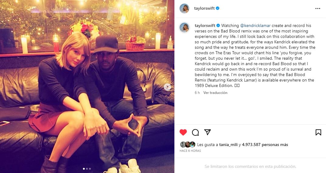 Captura @taylorswift