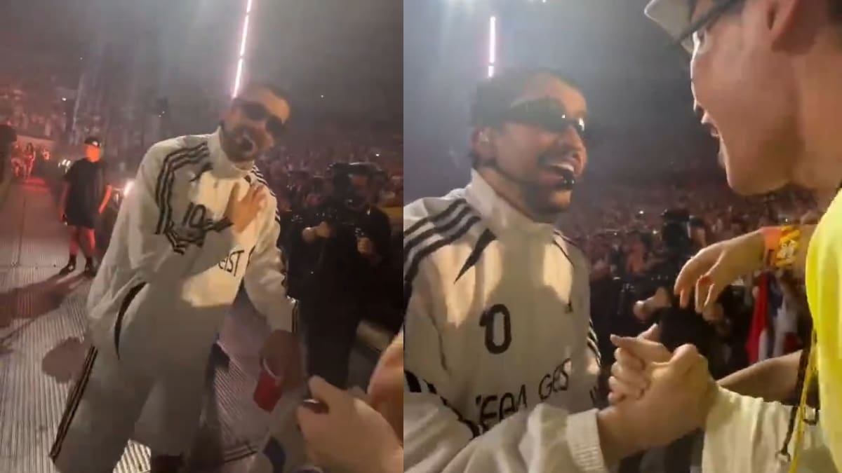 Fanático chino sorprende a Bad Bunny en pleno concierto: "Yo aprendo español para ti"