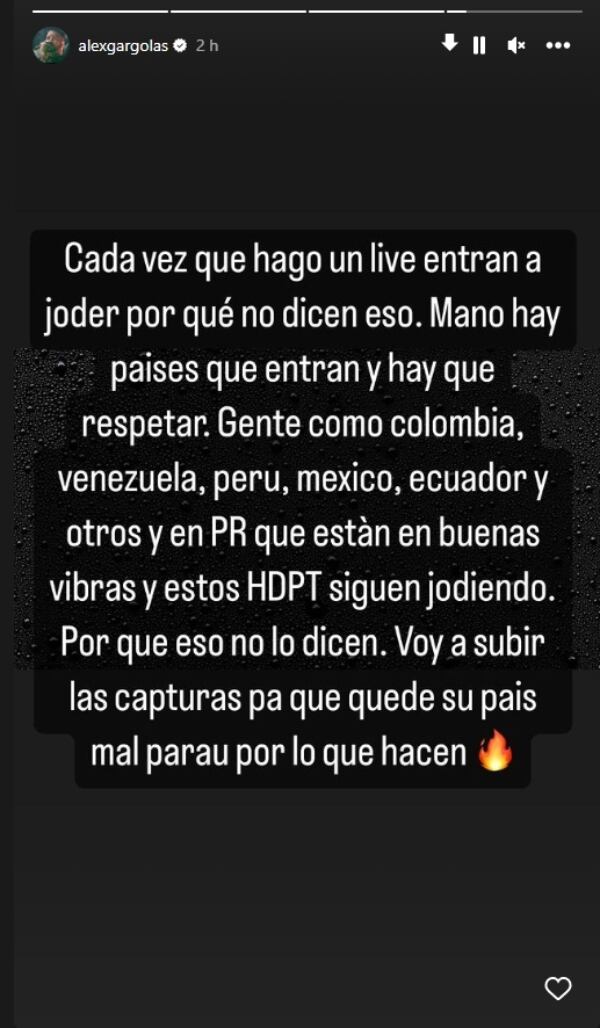 Captura Instagram @alexgargolas