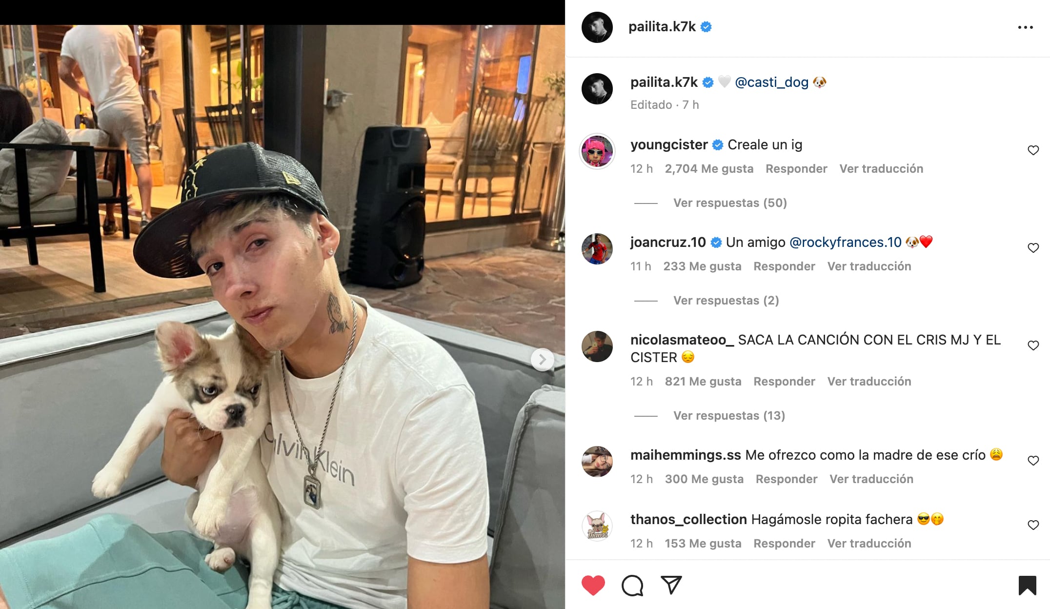 Captura Instagram @pailita.k7k