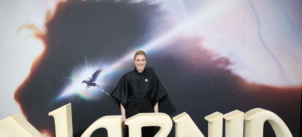 Greta Gerwig en el evento de presentación del adelanto de 'Narnia: El sobrino el mago' en Nueva York. / Kevin Mazur/Getty