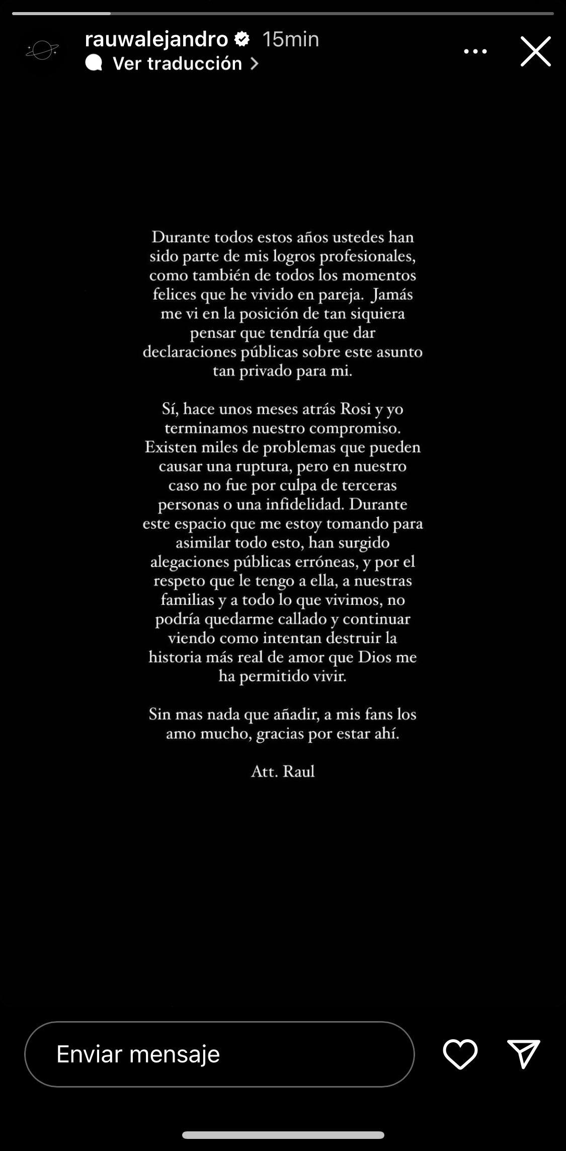 Captura Instagram @rauwalejandro </a>