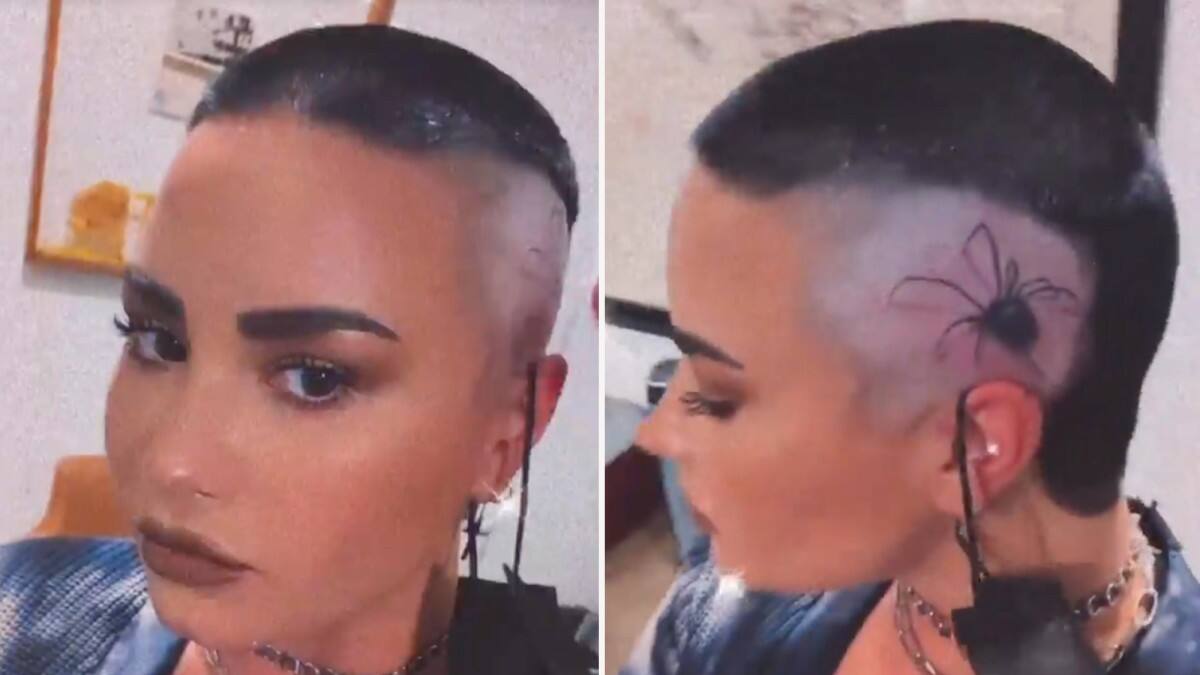 ¡Se hizo una araña! Demi Lovato estrena nuevo tatuaje en su cabeza