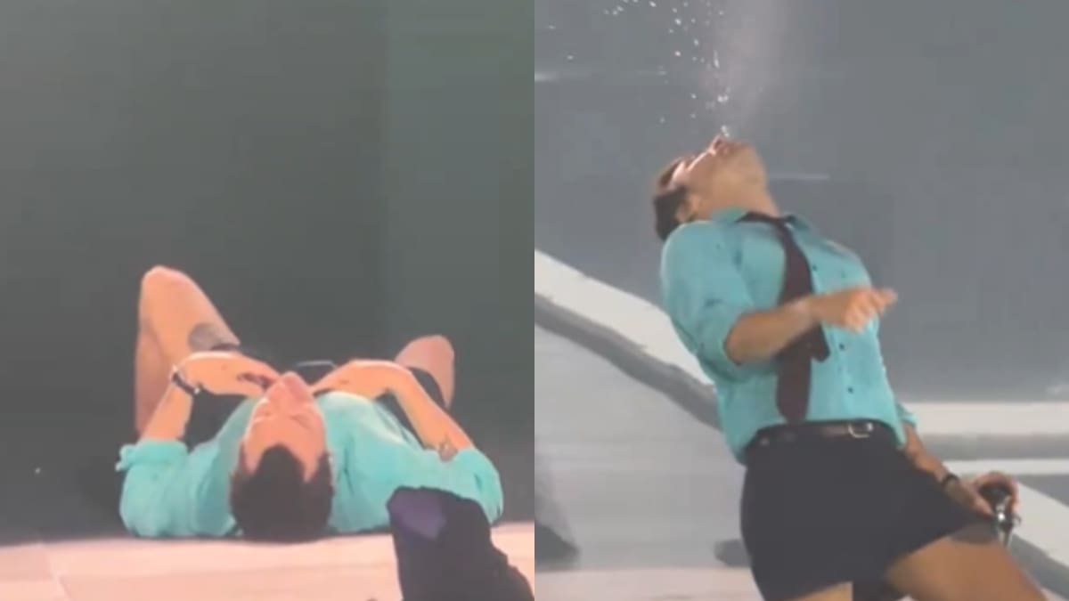 El susto de Harry Styles en Wembley: Se atragantó con agua en pleno concierto