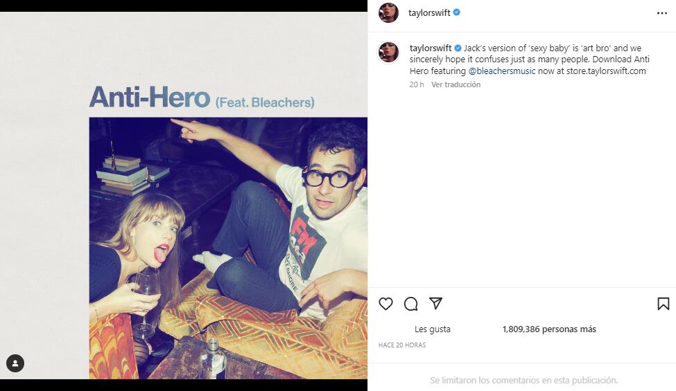 Captura @taylorswift