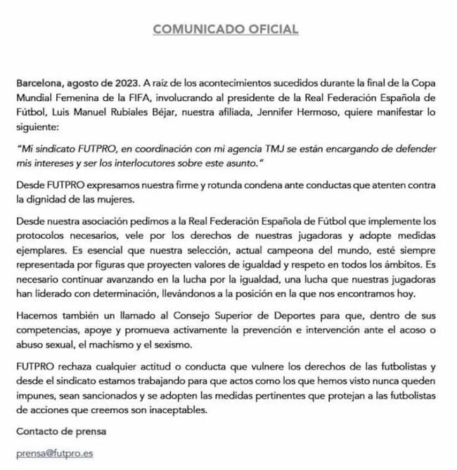 Comunicado TyC Sports