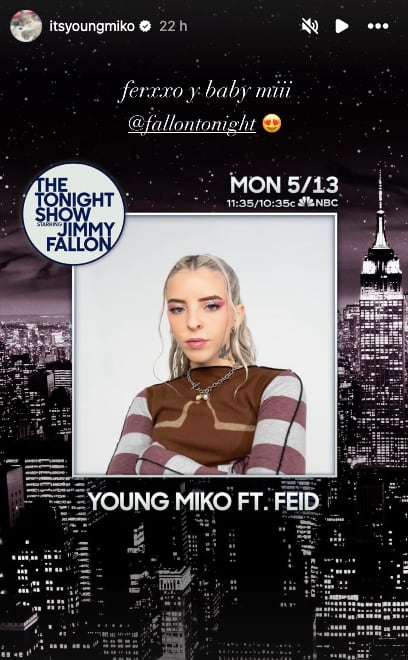 Anuncio de Young Miko y Feid en The Tonight Show