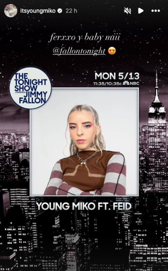 Anuncio de Young Miko y Feid en The Tonight Show