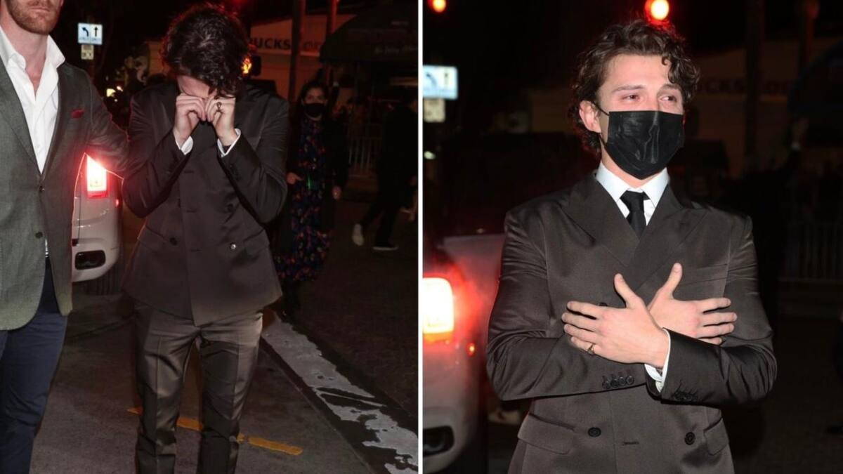 ¡Ñooo! Captan a Tom Holland llorando de emoción tras estreno de «Spiderman: No Way Home»