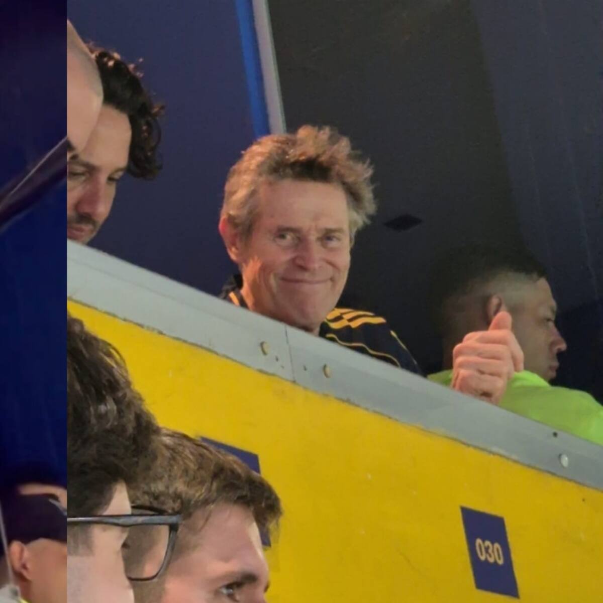 Willem Dafoe en modo hincha: captan al actor disfrutando un partido de Boca Juniors