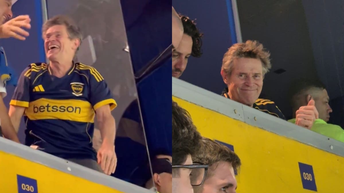 Willem Dafoe en modo hincha: captan al actor disfrutando un partido de Boca Juniors