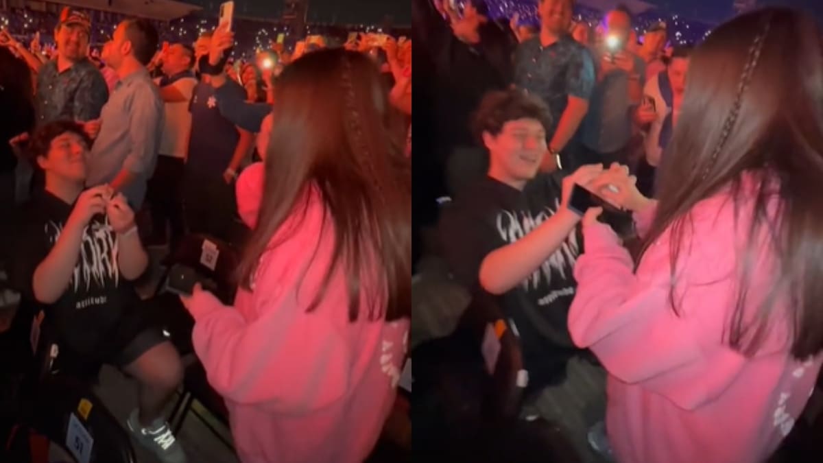 Tiktoker chileno se viraliza tras pedir matrimonio durante el concierto de Bad Bunny