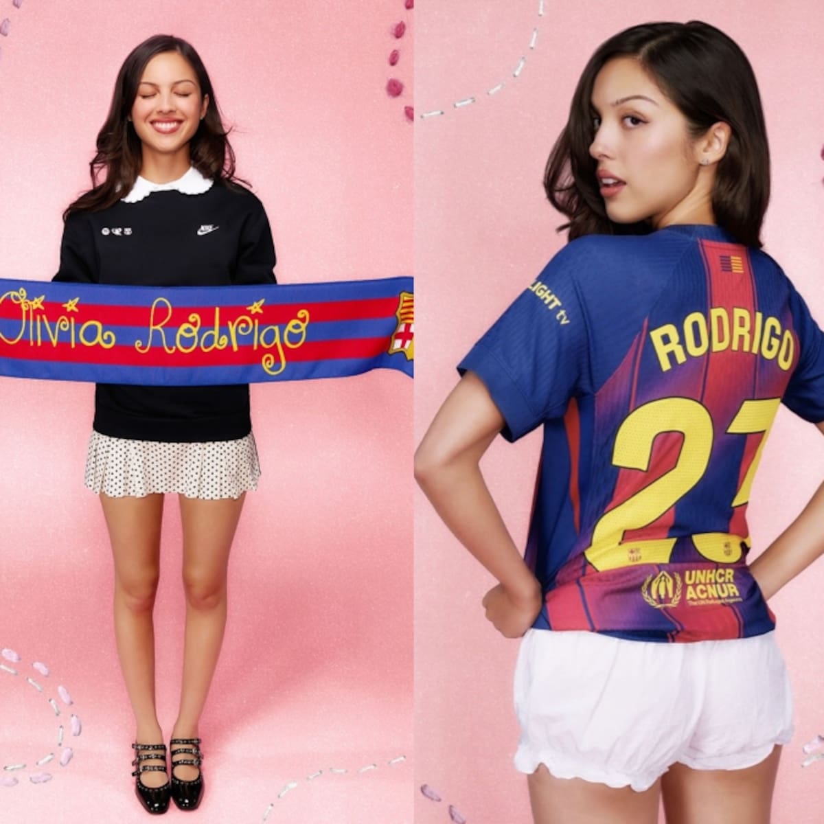 ¡Una culé más! Olivia Rodrigo luce su colaboración con la camiseta del Barcelona en la previa de "El Clásico"
