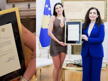Dua Lipa ahora es ciudadana de Kosovo: fue condecorada por la propia presidenta del país