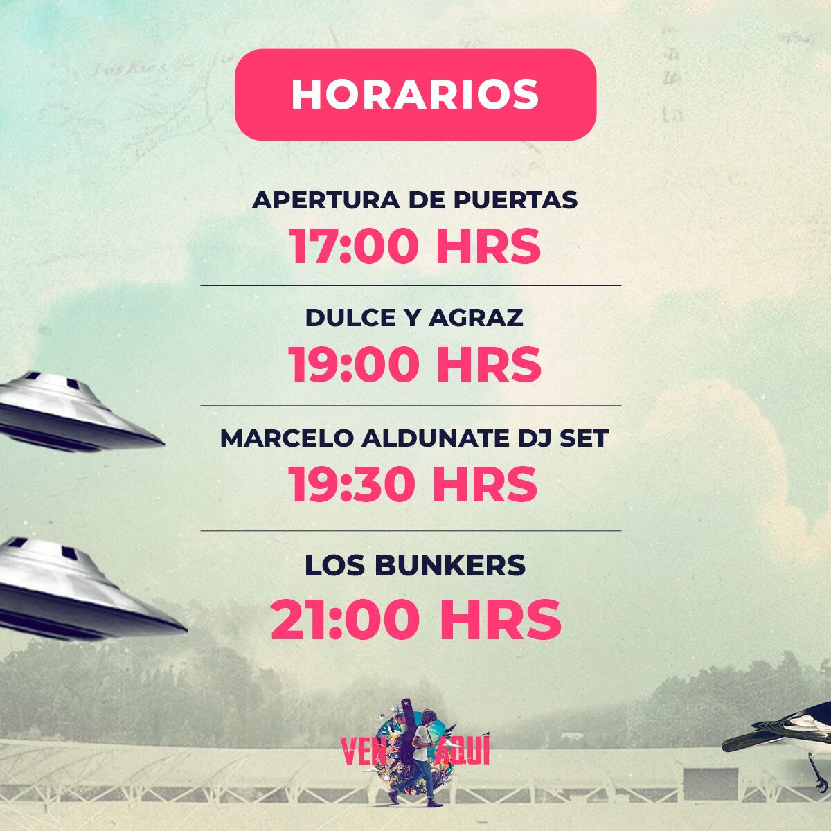 Horarios Los Bunkers Concepción