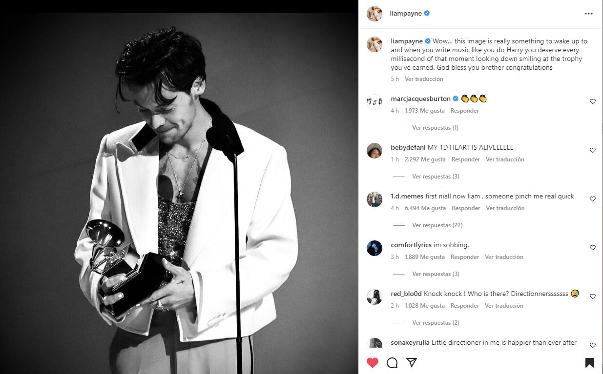 Captura Instagram @liampayne