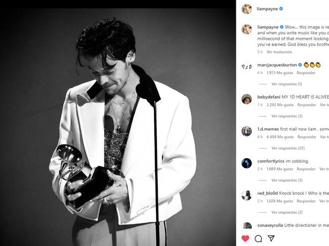 Captura Instagram @liampayne