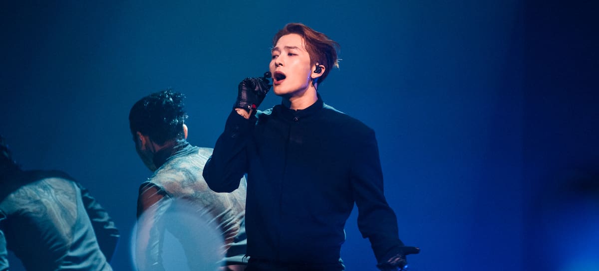 SAO PAULO, BRAZIL - APRIL 23: Jackson Wang performs live on stage at Suhai Music Hall on April 23, 2026 in Sao Paulo, Brazil.(Photo by Mauricio Santana/Getty Images)