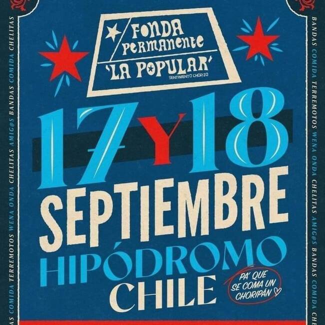 Anuncio de la Fonda Permanente para este 17 y 18 de septiembre del 2023