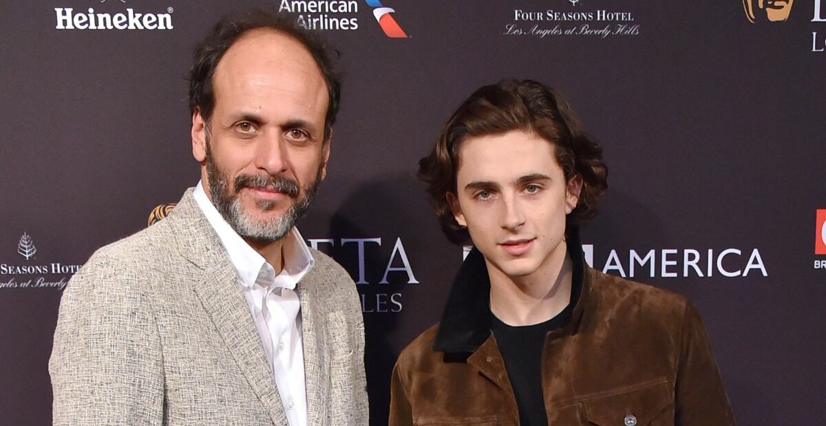 Timothée Chalamet y Luca Guadagnino