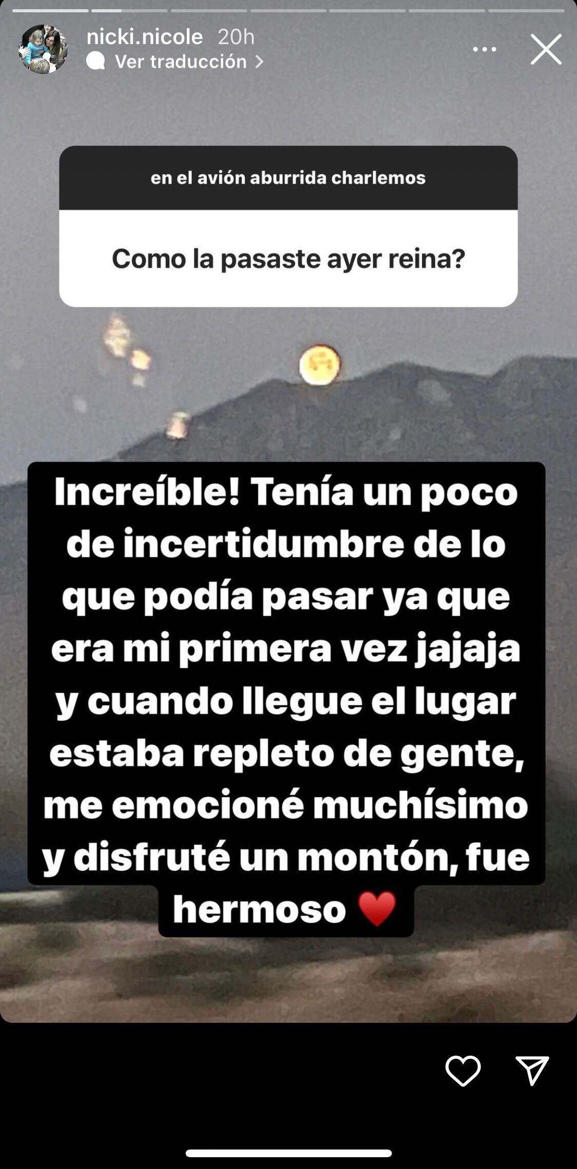 Captura Instagram @nicki.nicole