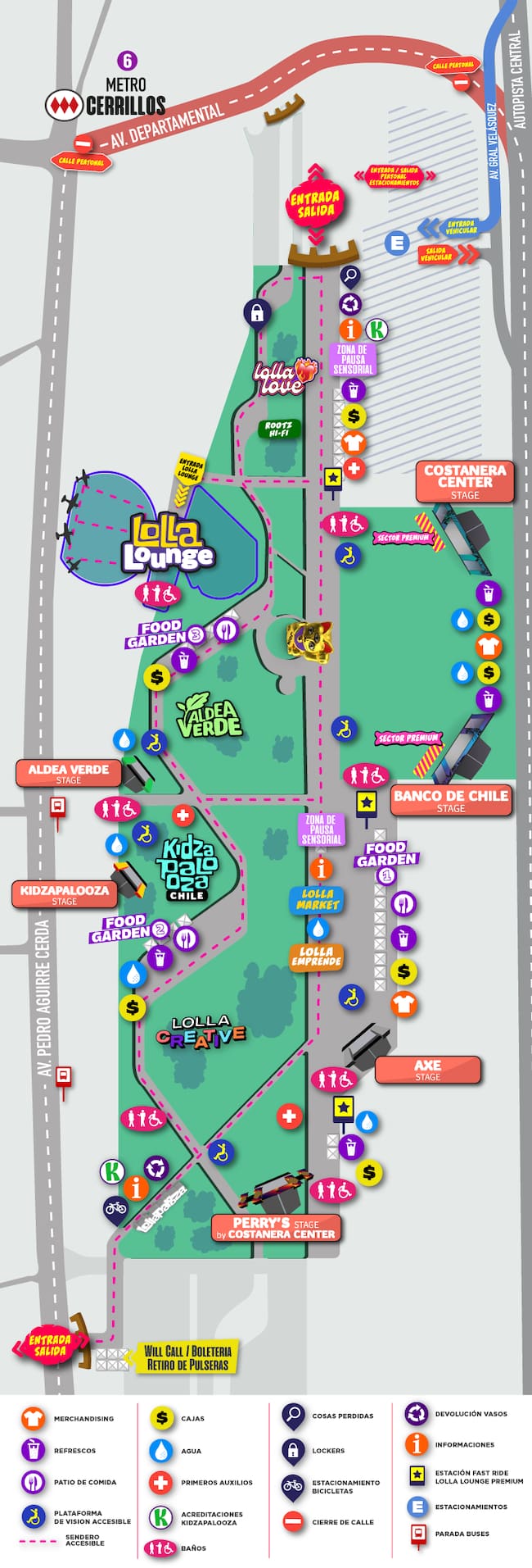 Mapa Lollapalooza Chile