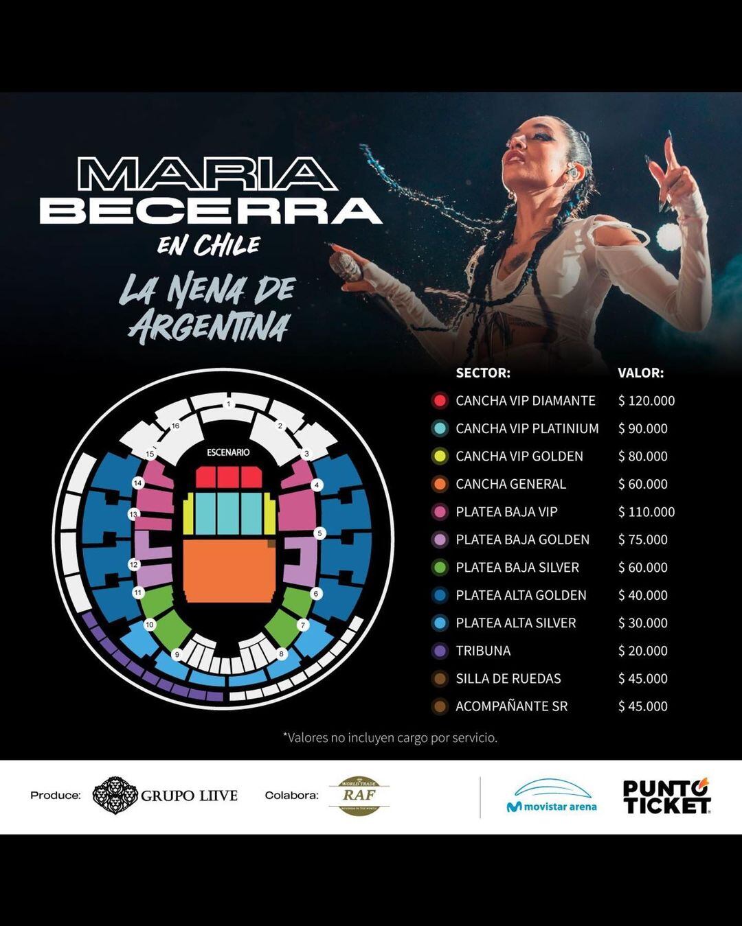 María Becerra en Chile 2023 (Captura Instagram)