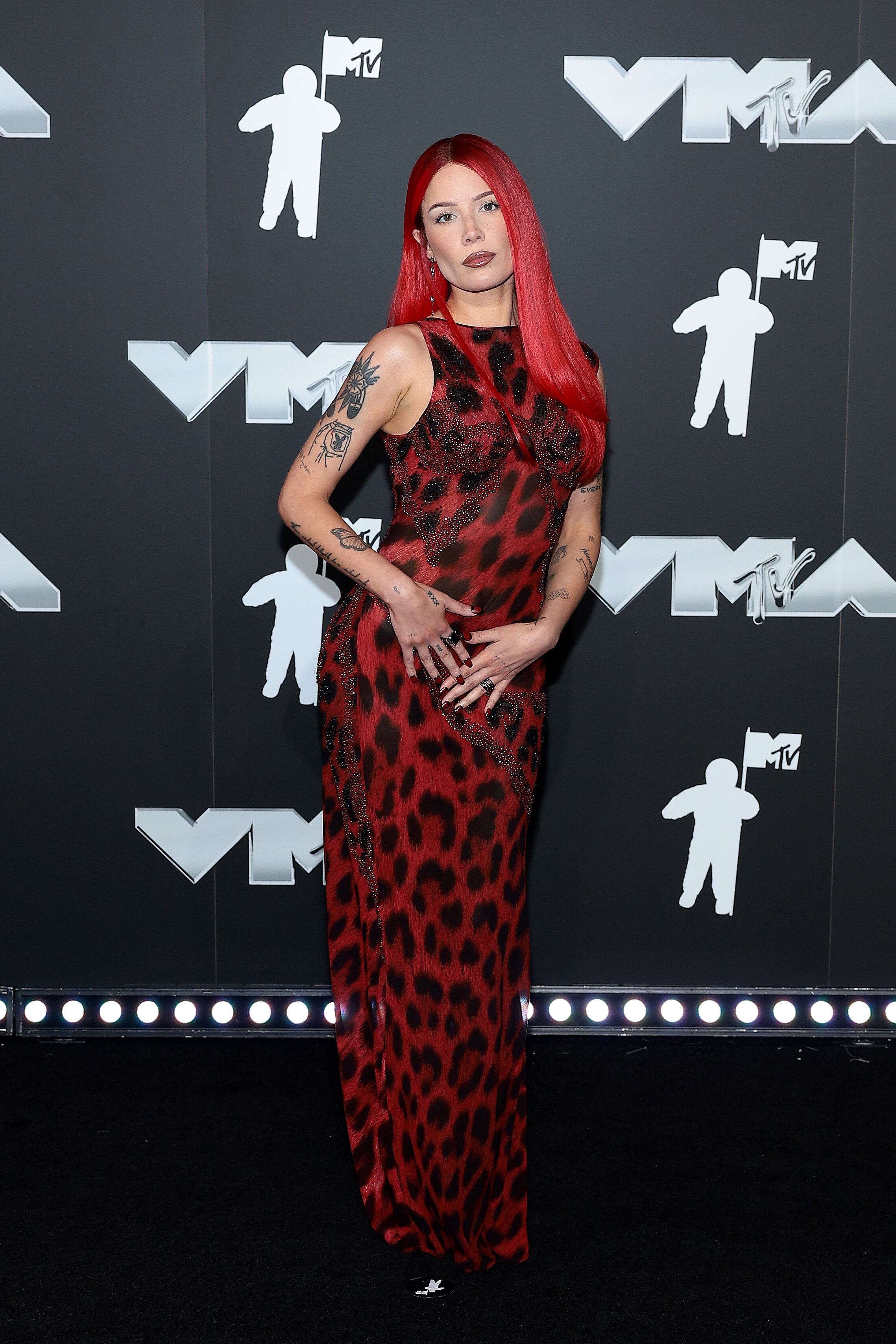 ELMONT, NEW YORK - SEPTEMBER 11: Halsey attends the 2024 MTV Video Music Awards at UBS Arena on September 11, 2024 in Elmont, New York. (Photo by Dimitrios Kambouris/Getty Images)