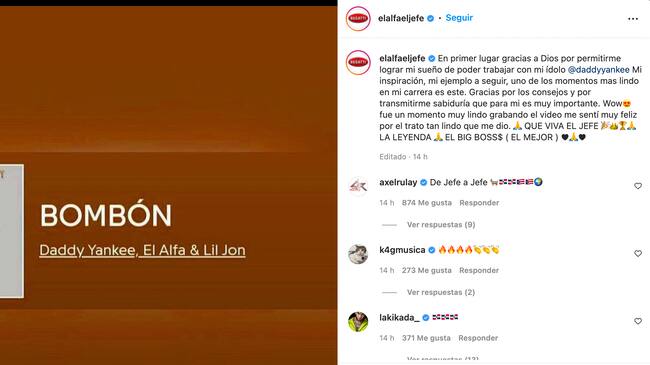 Captura Instagram @elalfaeljefe