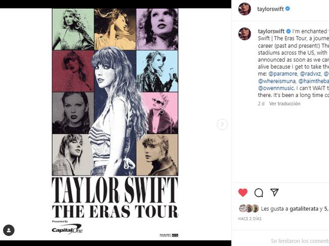 Captura @Taylorswift