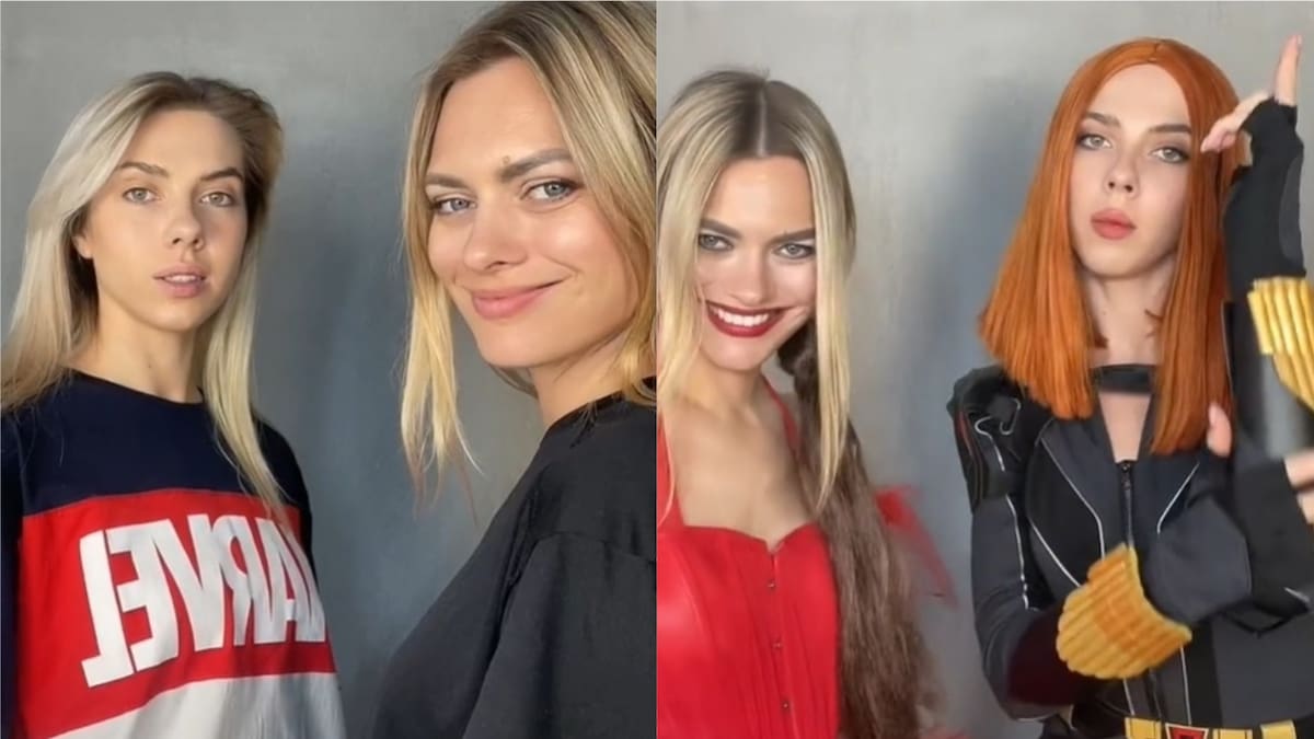 ¡Veo doble! Tiktokers rusas la rompen por ser IGUALITAS a Scarlett Johansson y Margot Robbie