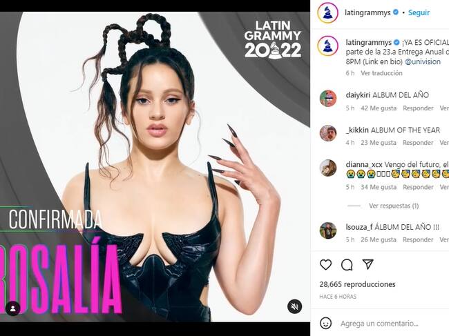 Captura @latingrammy