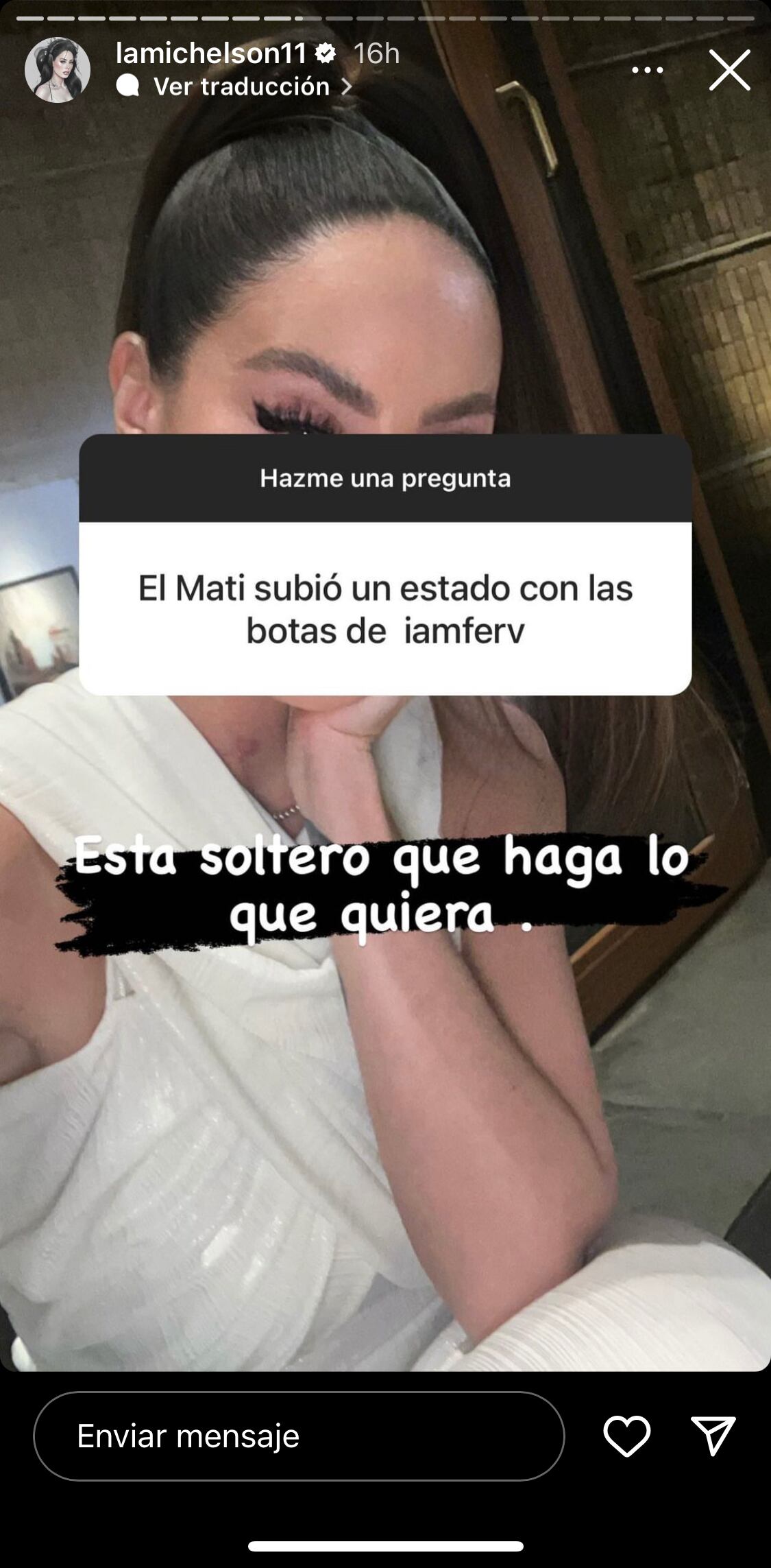 Captura Instagram @lamichelson11</a>